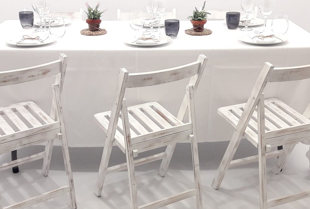 Montaje mesa 1,80 y silla madera blanca