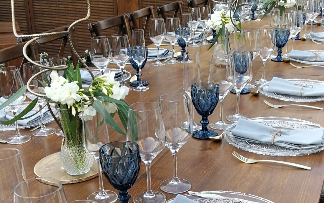 mesa en azul