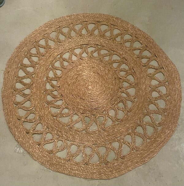 Alfombra redonda en forma de bucles-144cm